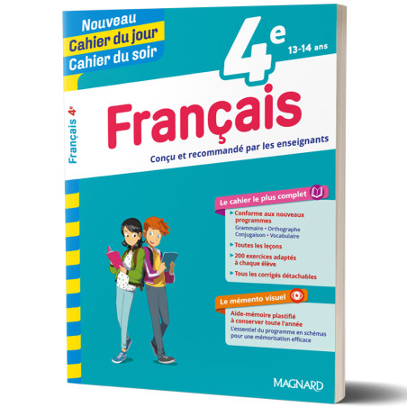 Français 4ème 13/14ans - Nouveau Cahier du jour Cahier du soir - Magnard