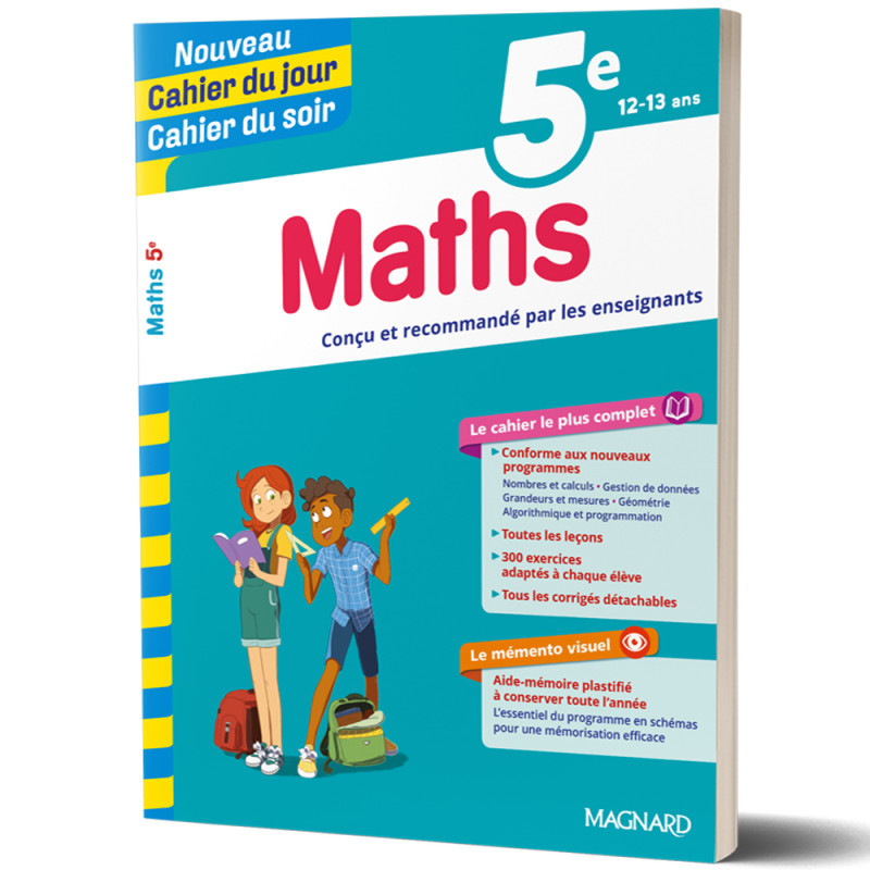 Maths 5ème 12/13ans - Nouveau Cahier du jour Cahier du soir - Magnard