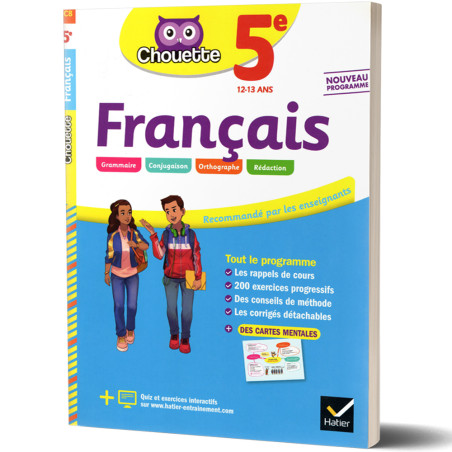 Français 5ème 12/13ans - Chouette t'accompagne - HATIER