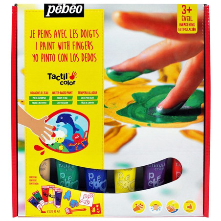 Set Peinture Gouache Aux Doigts Enfant, Tactilcolor Basique - Pébéo