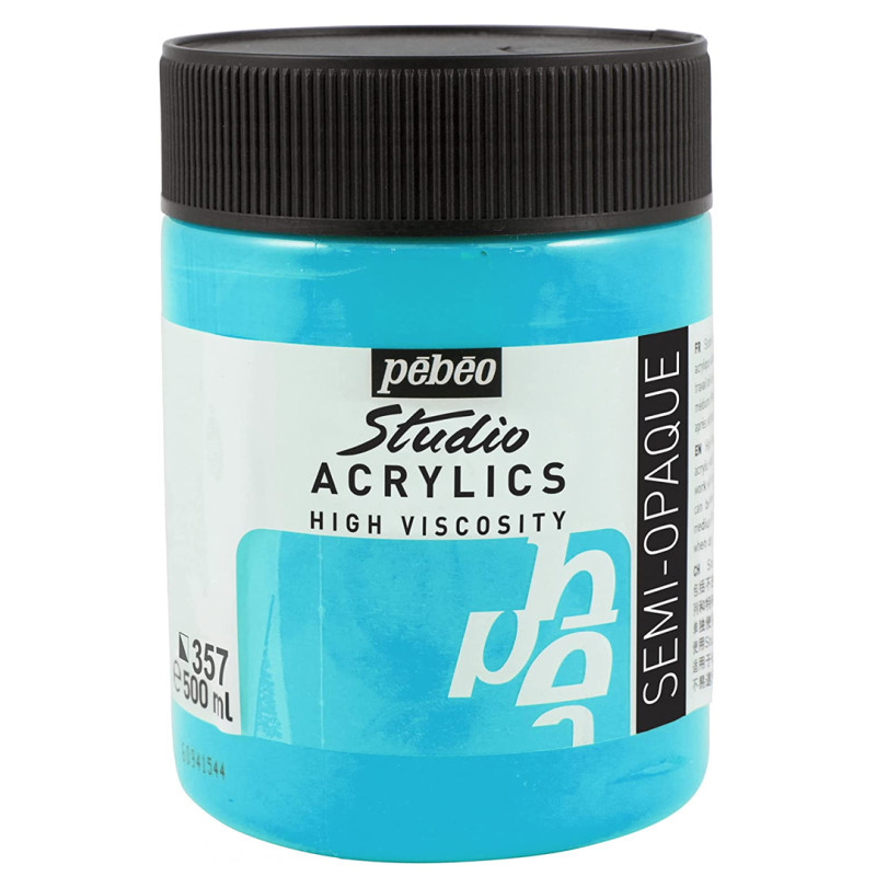 Acrylique Fine Studio 500 ml Bleu-Vert Iridescent PEBEO