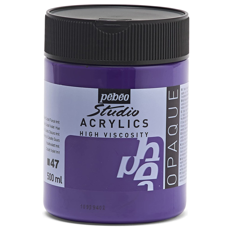 Acrylique Fine Studio 500 ml Violet Cobalt Foncé Imitation 47 PEBEO