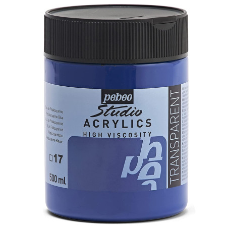 Acrylique Fine Studio 500 Ml Bleu De Phtalocyanine 17 PEBEO