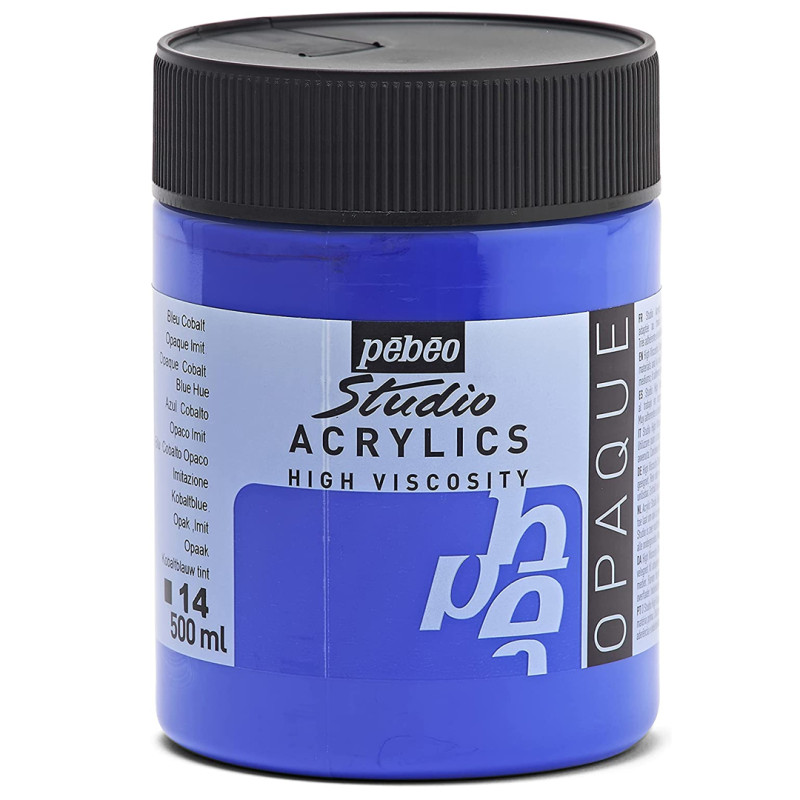 Acrylique Fine Studio 500 Ml Bleu Cobalt Opaque Imitation 14 PEBEO