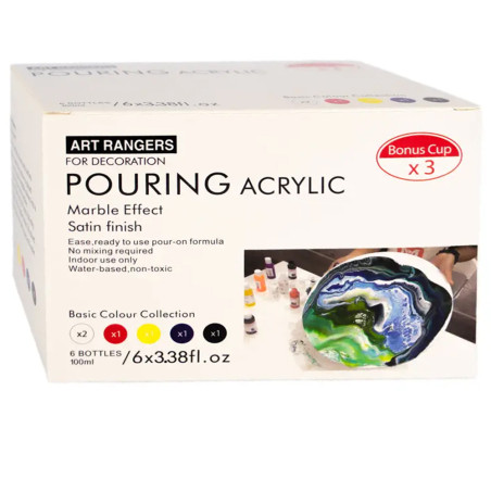 Set De 6 Acrylics Effet Marbrés 100 Ml ART RANGERS