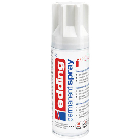 Spray Acrylique Permanent 200ml, Blanc Trafic Mat - Edding