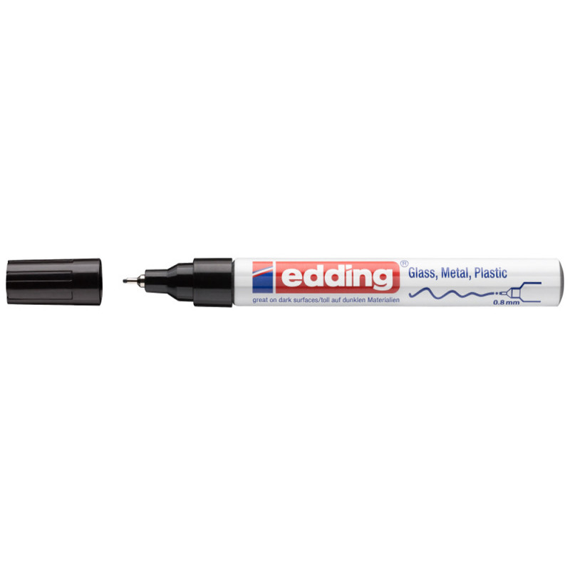 Marqueur Peinture 0,8 mm Noir EDDING