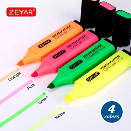 Set de 4 Surligneurs Fluo - Zeyar