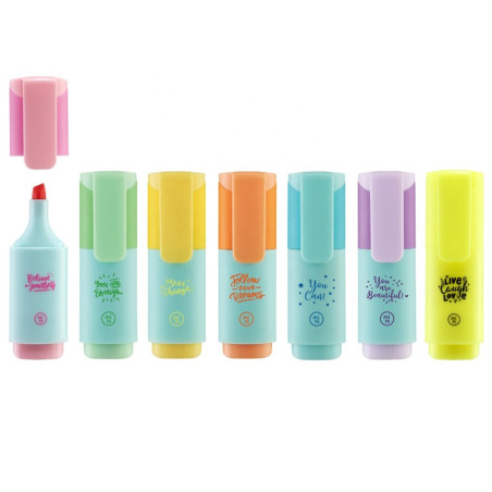 Set de 7 Mini Surligneurs Couleurs Pastel - Enlegend