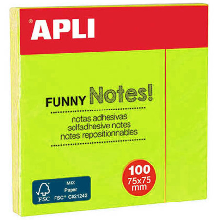 STICK NOTES APLI 75/75 ORANGE BRILLANT