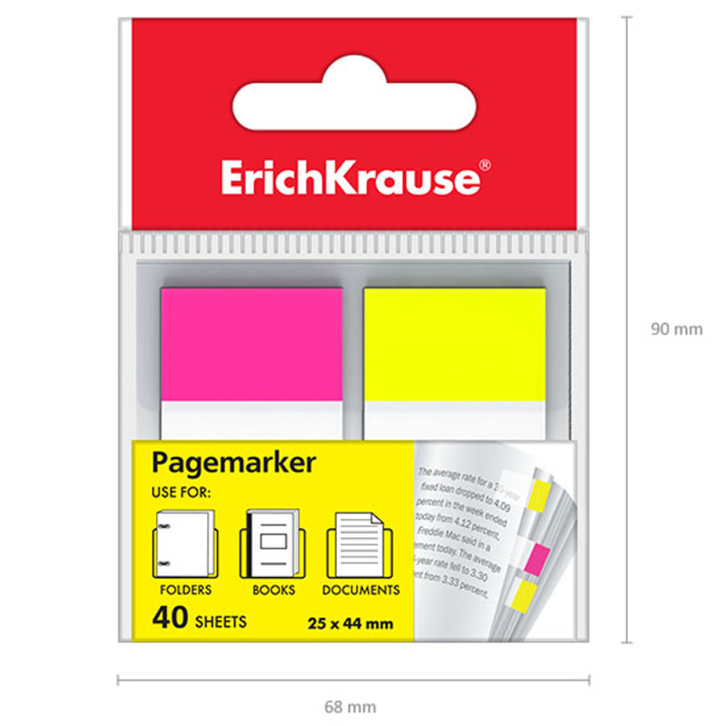 Marque-Page Couleur Néon, 40 Feuilles - ErichKrause
