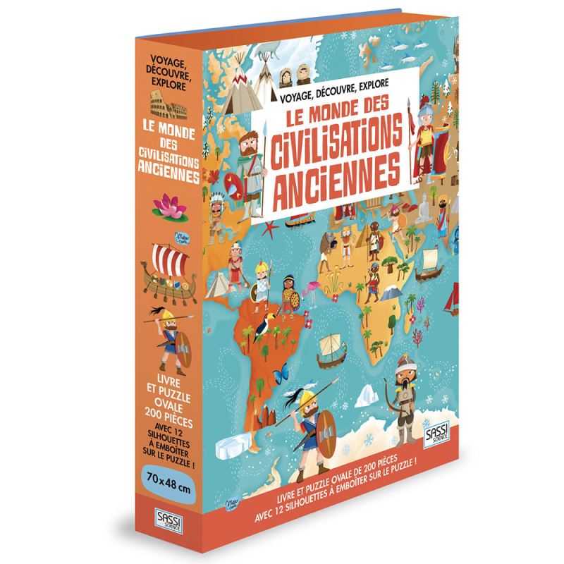 Coffret Livre Et Puzzle Le monde Des Civilisations Anciennes - SASSI