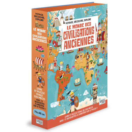 Coffret Livre Et Puzzle Le monde Des Civilisations Anciennes - SASSI