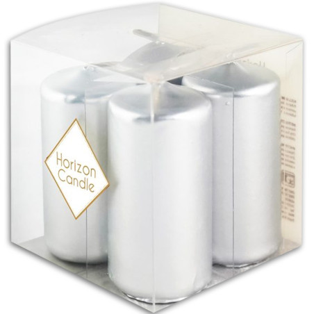 Bougies Métalliques Argentées 4 pcs - Horizon Candle