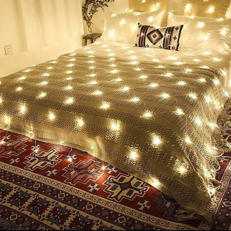 Guirlande Filet Led Lampes Jaune