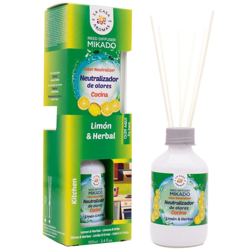 Désodorisant Mikado Neutralisant Les odeurs, Spécial Cuisine Citron&Herbes, 100ml