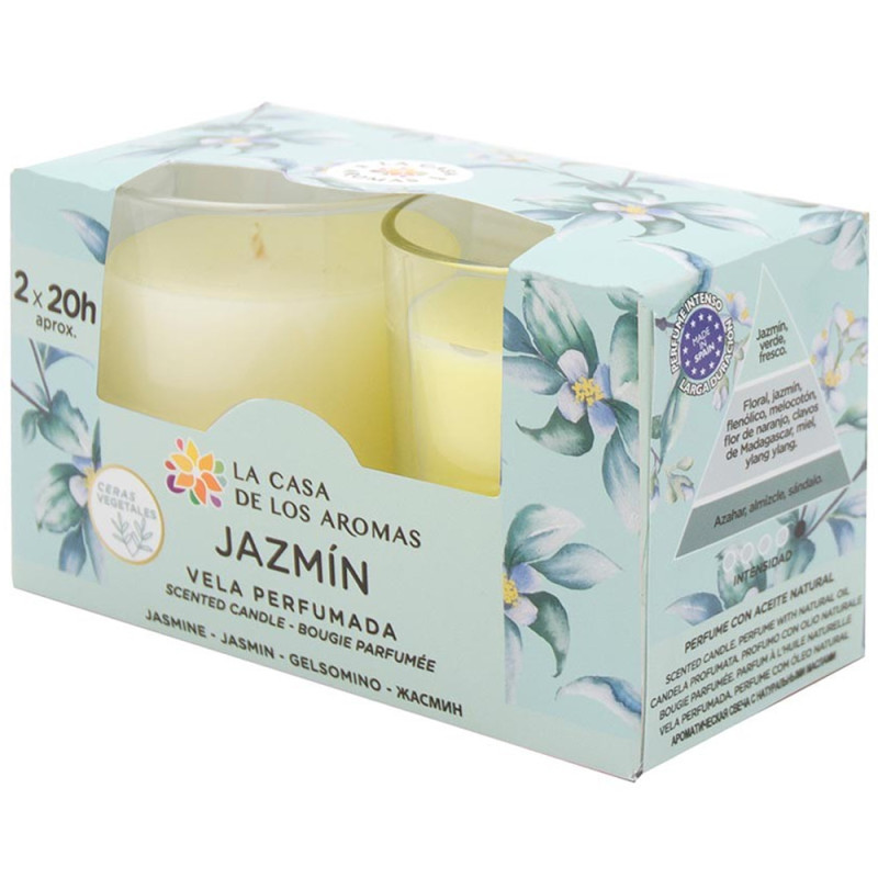 Lot De 2 Bougies Parfumées Intense Jasmin, 2x100gr