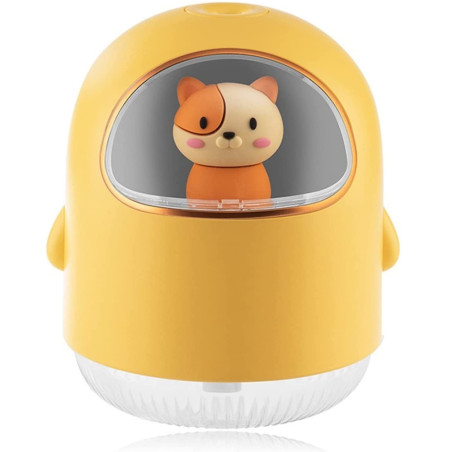 Humidificateur Space Cat USB 320 ml Avec Veilleuse Colorée - Jaune