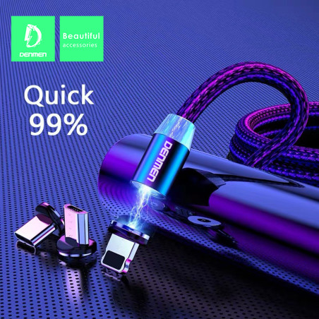 Cable Android Denmen D09E Magnètique 3en1
