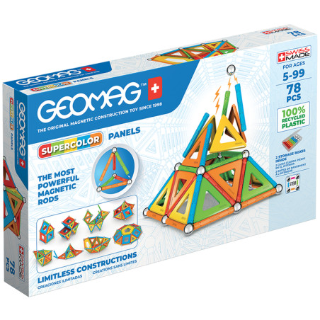 Geomag Classic Supercolor Panels Recycled, 78pcs