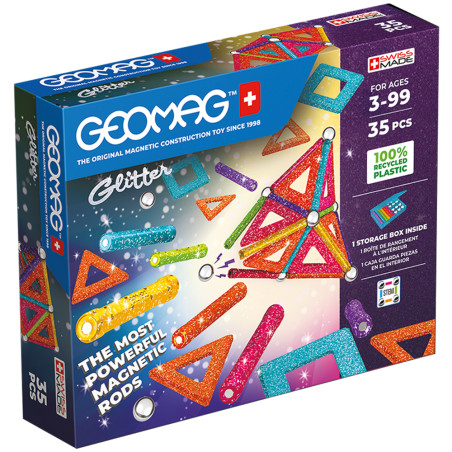 Geomag Classic Glitter Panels Recycled, 35pcs