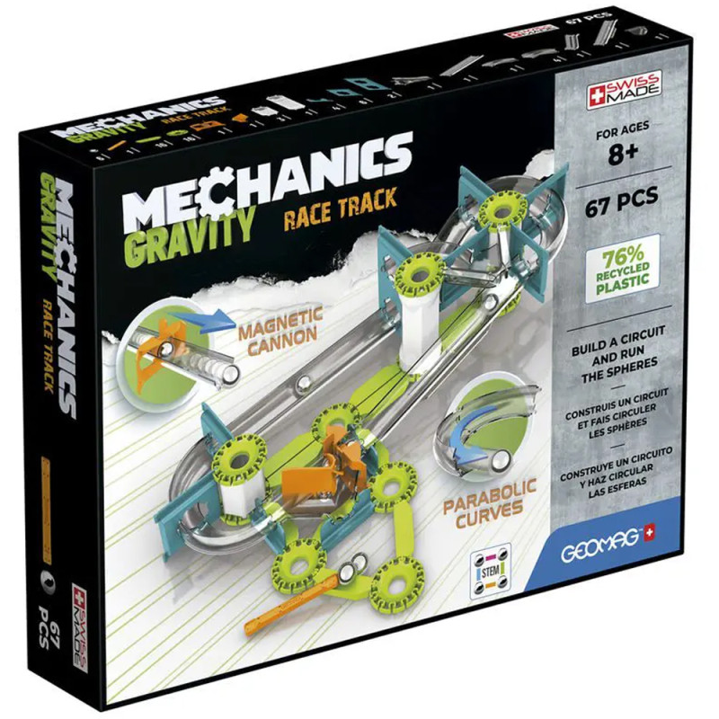 Geomag Mechanics Gravity Recycled Race Track, 67pcs