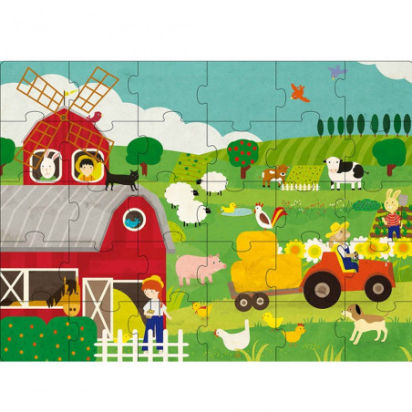 Coffret Puzzle La Ferme 30pcs - Sassi