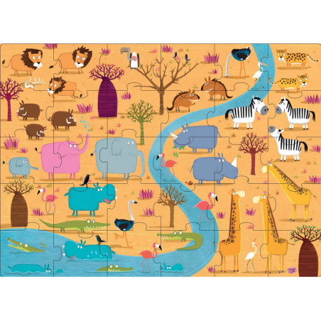 Coffret Puzzle Les Animaux D'Afrique 30pcs - Sassi