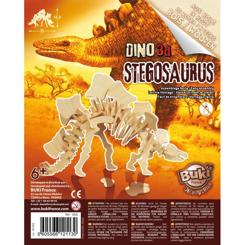 Dinosaure 3D à Assembler : Stegosaurus - Buki