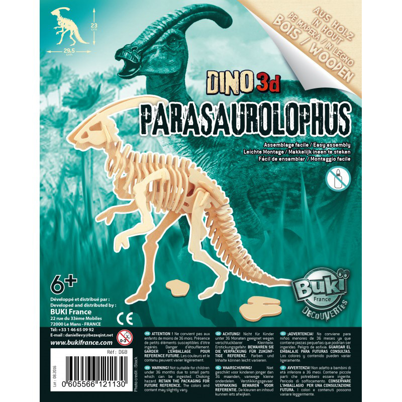Dinosaure 3D à Assembler : Parasaurolophus - Buki