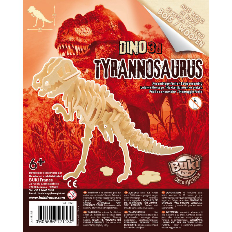 Dinosaure 3D à Assembler : Tyrannosaurus - Buki