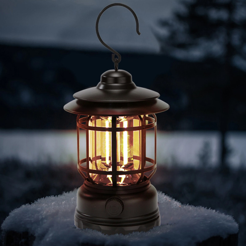 فانوس - Lanterne Décorative Portable Rétro, Noir