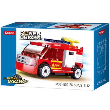 Camion De Pompiers à Rétrofriction, Sluban - Réf.M38-B0916G