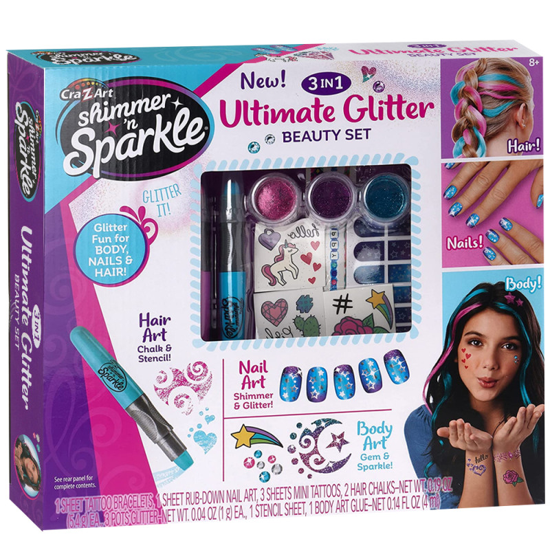 Set 3en1 Ultimate Glitter, Cra-Z-Art - Shimmer'n Sparkle