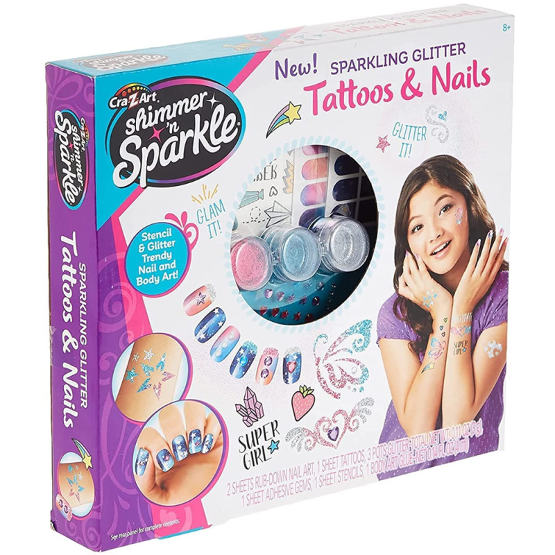 Sparkling Glitter Tattoos & Nails, Cra-Z-Art - Shimmer 'N Sparkle