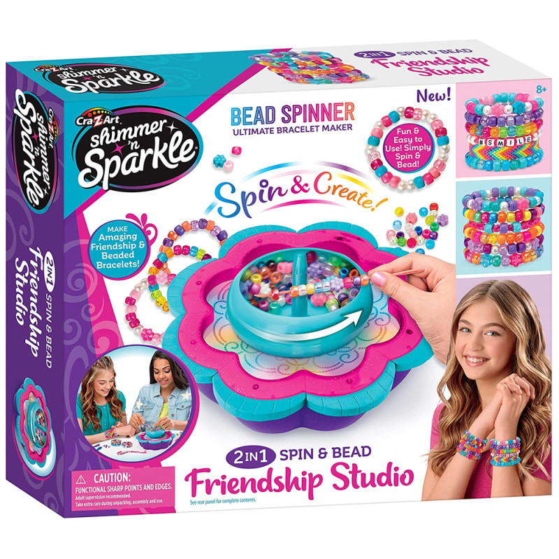 Set 2en1 De Bracelets Spin & Bead, Cra-Z-Art Shimmer'n Sparkle