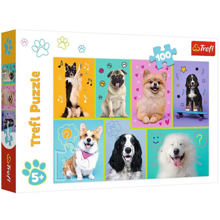 Puzzle 100 Pcs, Dans Le Monde Des Chiens - Trefl