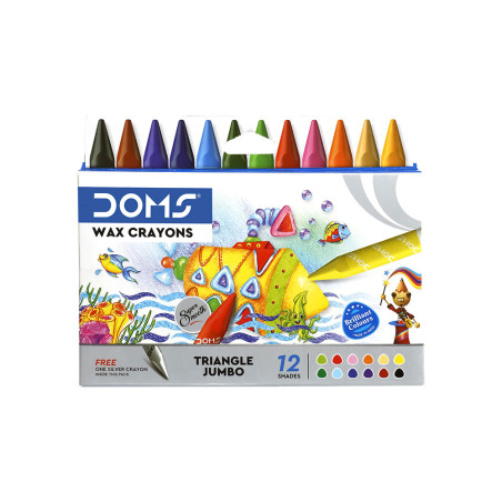 Crayons de cire jumbo DOMS Triangle 12+1 nuances