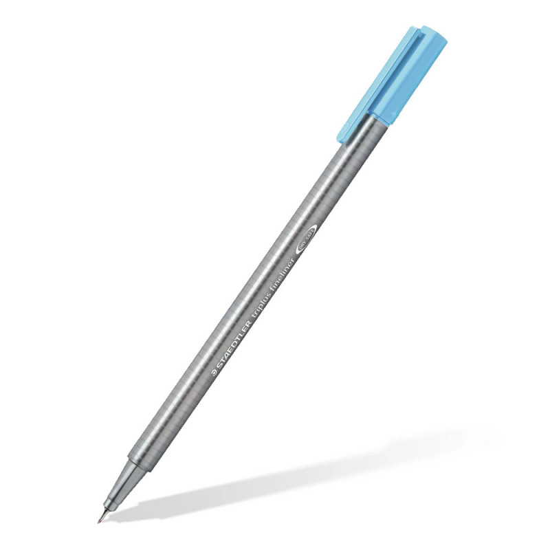 Stylo Feutre - Bleu Aqua - Pointe Fine 0.3 mm - Triangulaire - STAEDTLER - TRIPLUS® FINELINER 334