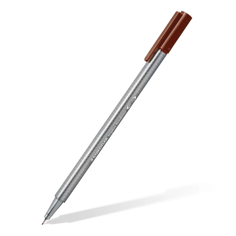 Stylo Feutre - Marron - Pointe Fine 0.3 mm - Triangulaire - STAEDTLER - TRIPLUS® FINELINER 334