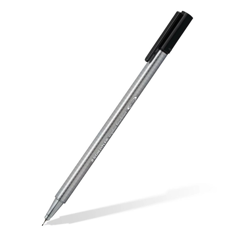 Stylo Feutre - Noir - Pointe Fine 0.3 mm - Triangulaire - STAEDTLER - TRIPLUS® FINELINER 334