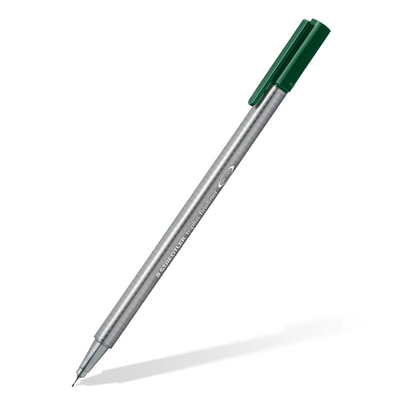 Stylo Feutre - Vert Foncé - Pointe Fine 0.3 mm - Triangulaire - STAEDTLER - TRIPLUS® FINELINER 334