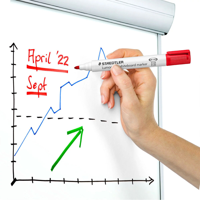 Marqueur Pour Tableau Blanc - ROUGE - Pointe Biseautée - STAEDTLER - Lumocolor® (351-2)