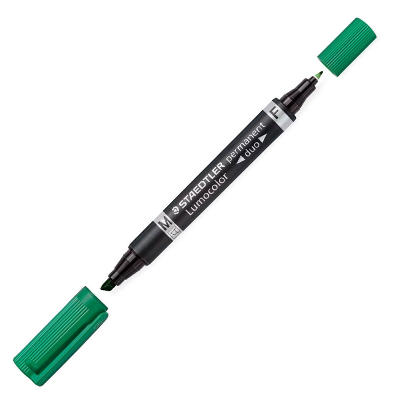 Marqueur Permanent Lumocolor Double Pointe MF, Vert - Staedtler