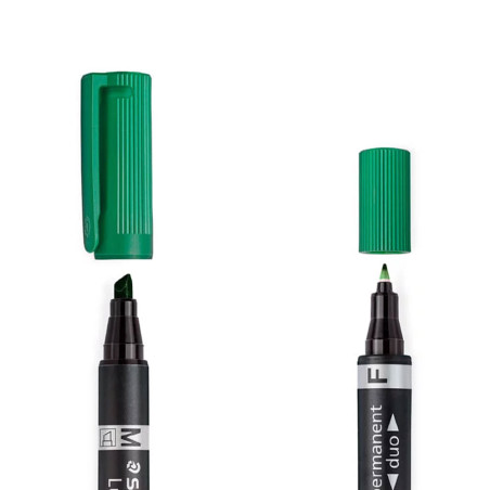 Marqueur Permanent Lumocolor Double Pointe MF, Vert - Staedtler