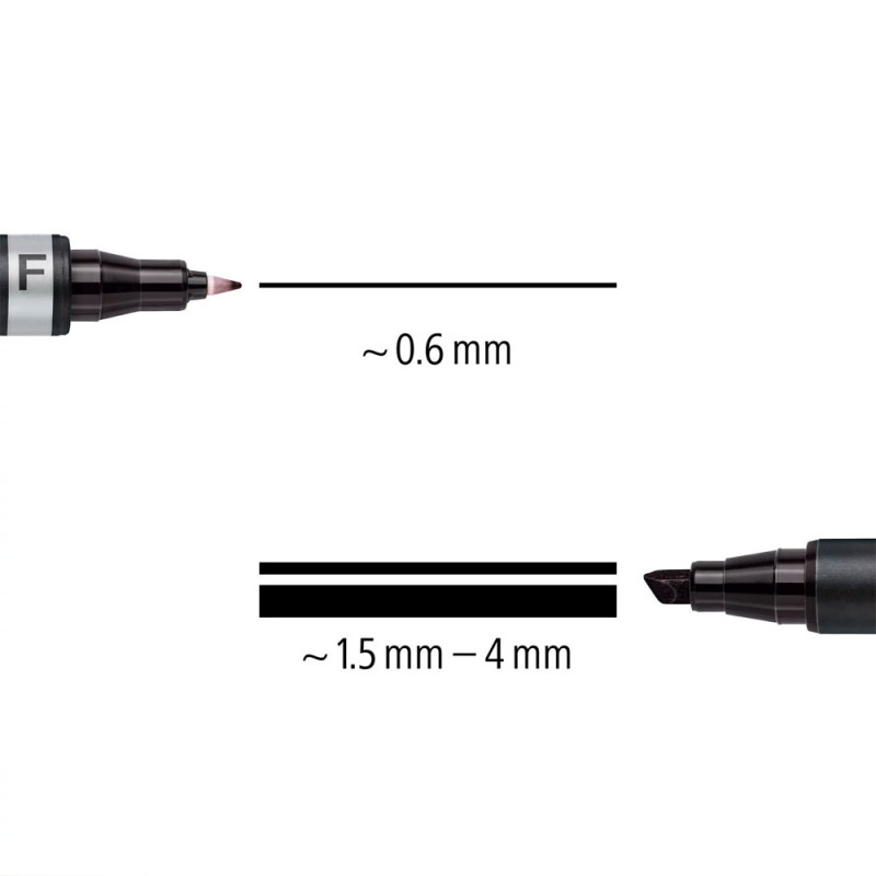 Marqueur Permanent Lumocolor Double Pointe MF, Rouge - Staedtler