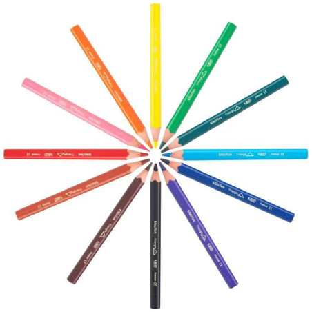 Set De 12 Crayons Triangulaire Evolution - Bic Kids