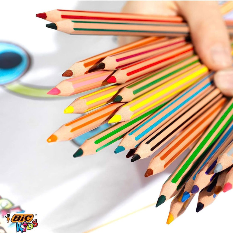 Set De 12 Crayons Evolution Rayures - Bic Kids