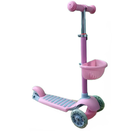 Trottinette MIRAL Rose Pastel avec lumière - Réf.QL52B