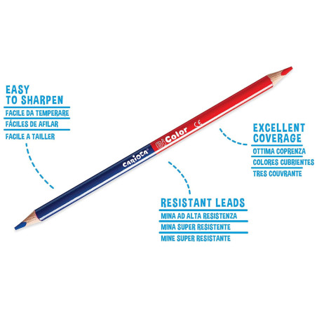 Set De 24 Crayons Double Triangulaire Bicolor - Carioca